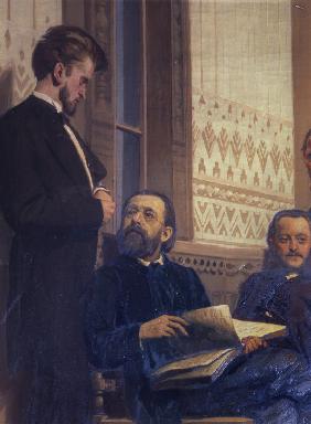 Die Komponisten Milan Napravnik und Bedrich Smetana (Detail des Bildes Slawische Komponisten) 1872