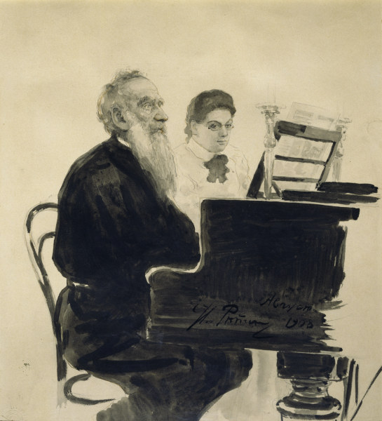 Leo Tolstoj / Aquarell von Repin von Ilja Jefimowitsch Repin