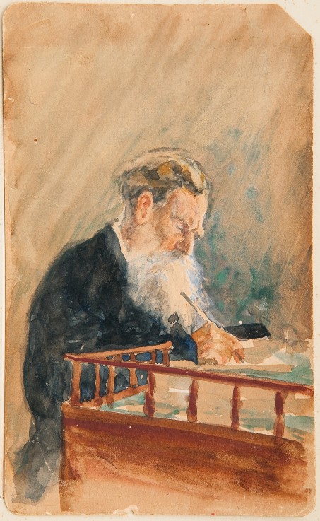 Porträt des Schriftstellers Leo N. Tolstoi (1828-1910) von Ilja Jefimowitsch Repin