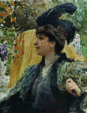 Porträt von Malerin Vera Werewkina 1916