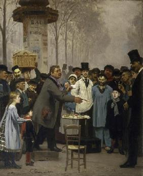 Neuheitenverkaeufer in Paris 1873