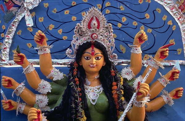 Statue of the Goddess Durga from the Durga Pooja Festival, Calcutta (photo)  von Indian School