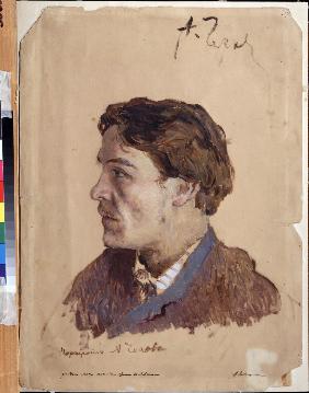 Porträt des Schriftstellers Anton Tschechow (1860-1904)