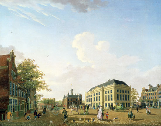 A View on the Leidse plein in Amsterdam von Isaak Ouwater