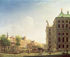 A View along the Nieuwezijds Voorburgwal in Amsterdam showing the back of the Royal Palace 1782