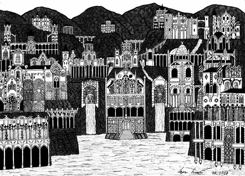 Deus die Stadt der Götter in Schwarz-Weiß von Igor Isanto