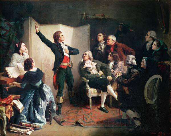 Rouget de Lisle (1760-1836) singing the Marseillaise at the home of Dietrich, Mayor of Strasbourg 26th April