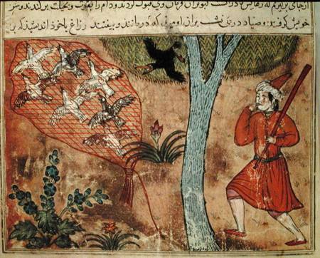 Hunting Birds, from 'The Book of Kalila and Dimna', from 'The Fables of Bidpay' von Islamic School