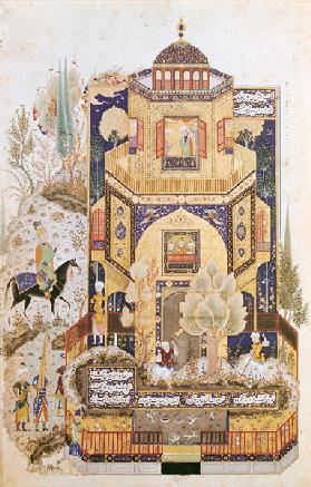 Khusrau in front of the Palace of Shirin 1504