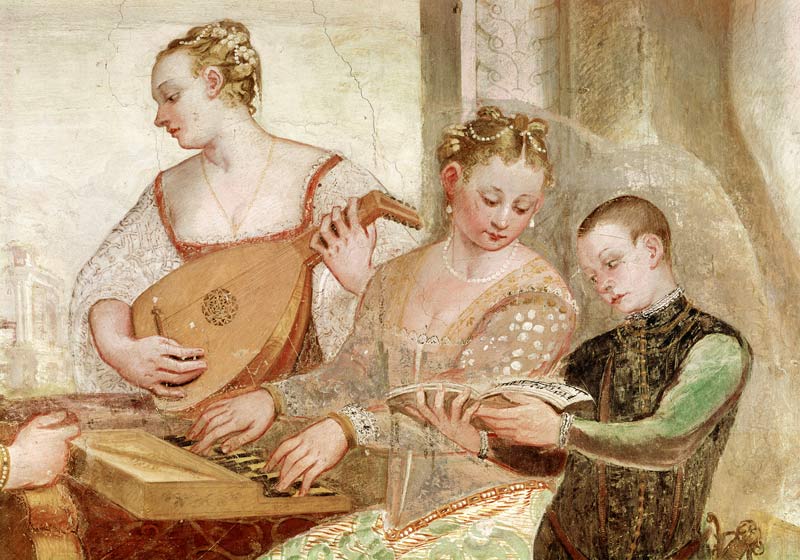 The Concert (detail) von Scuola pittorica italiana
