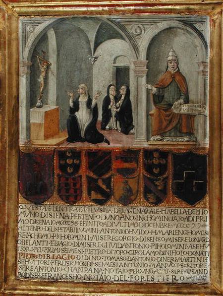 St. Catherine of Siena (1347-80) Receiving the Stigmata von Scuola pittorica italiana