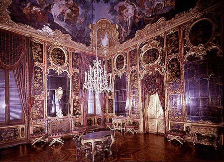 The Chinese Room with ceiling painting by Claudio Francesco Beaumont (1694-1766) von Scuola pittorica italiana