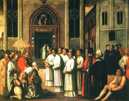The Doge Ziani Meets Pope Alexander III (1105-81) von Scuola pittorica italiana