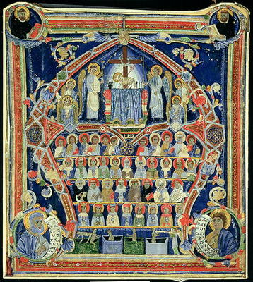Historiated initial 'A' depicting The Last Judgement (vellum) von Scuola pittorica italiana
