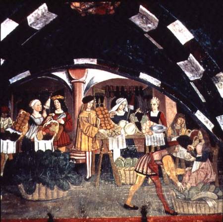 Medieval Marketplace Scene von Scuola pittorica italiana