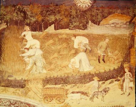 The Month of August, detail of the harvest von Scuola pittorica italiana