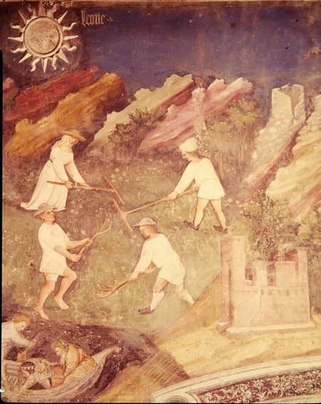 The Month of July, detail of the harvest von Scuola pittorica italiana