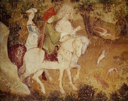 The Month of September, detail of the departure for the hunt von Scuola pittorica italiana