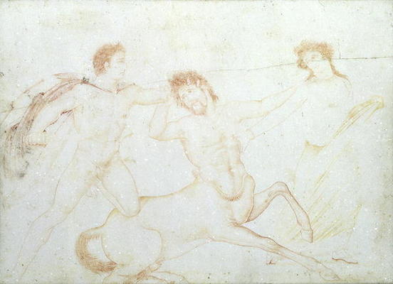 The Death of a Centaur, possibly Eurytus and Pirithous, Herculaneum (encaustic paint on marble) von Scuola pittorica italiana