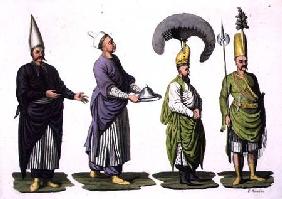 Head Baker, Head Cook and other examples of Ottoman costume, plate 4 from Part III, Volume I of 'The