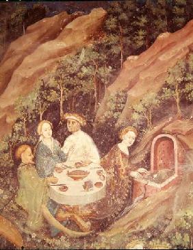 The Month of May, detail of a picnic c.1400