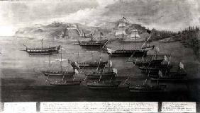 The Venetian fleet led by Captain Ivanovich da Dabrota against Turkish Pirates at Durazzo 1756
