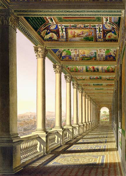 View of the third floor Loggia at the Vatican, with decoration by Raphael, from 'Delle Loggie di Raf von Scuola pittorica italiana