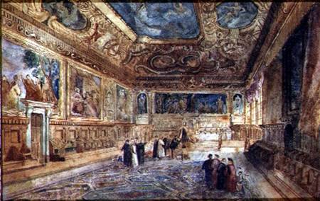 View of the Interior of the Doge's Palace in Venice von Scuola pittorica italiana
