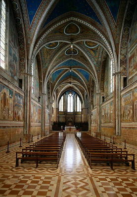 View of the interior of the Upper Church (photo) von Italian School, (13th century)