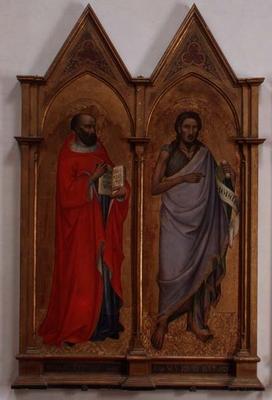 Moses and St. John the Baptist (tempera on panel) von Italian School, (15th century)