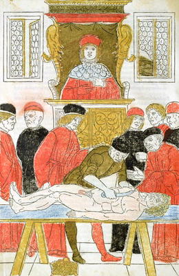 The Dissection, illustration from 'Fasciculus Medicinae' by Johannes de Ketham (d.c.1490) 1493 (wood von Italian School, (15th century)