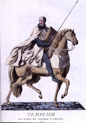 Mounted Knight Templar in Battledress, 1783 (colour litho) 1829