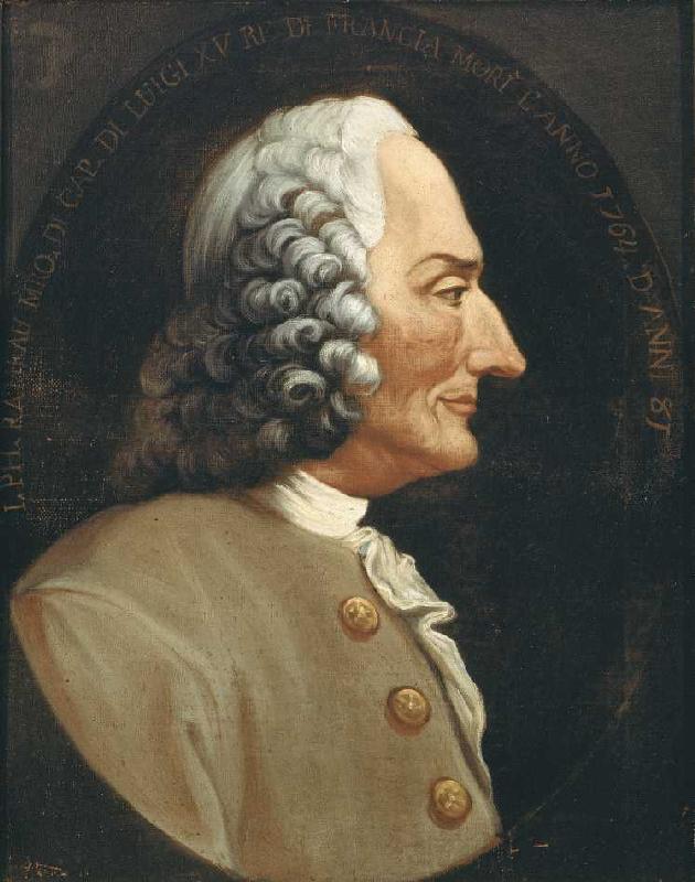 Portrait des Komponisten Jean Philip Rameau. von Italienisch