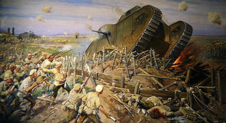 The Capturing of a Tank near Kakhovka, 1927 (oil on canvas) von Ivan Alexeyevich Vladimirov