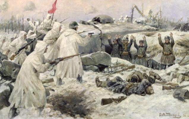The Surrender of the Finns in 1940 (Russian-Finnish War), 1940 (oil on canvas) von Ivan Alexeyevich Vladimirov