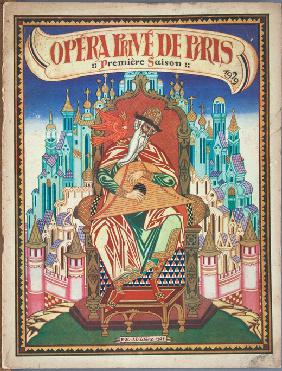 Deckblatt des Programmheftes zur Oper Das Märchen vom Zaren Saltan von N. Rimski-Korsakow 1928