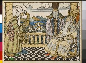 Illustration zum Märchen Der goldene Hahn von A. Pushkin 1906