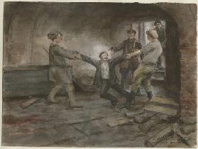 Verhaftet und hingerichtet (Aus der Aquarellserie Russische Revolution) 1919