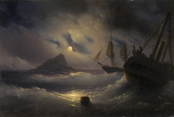 Gibraltar bei Nacht von Iwan Konstantinowitsch Aiwasowski