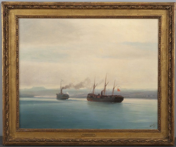 Der Dampfer "Rossija" erobert das türkische Schiff "Mersina" am 13. Dezember 1877 von Iwan Konstantinowitsch Aiwasowski