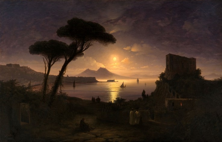 Golf von Neapel in einer Mondnacht von Iwan Konstantinowitsch Aiwasowski
