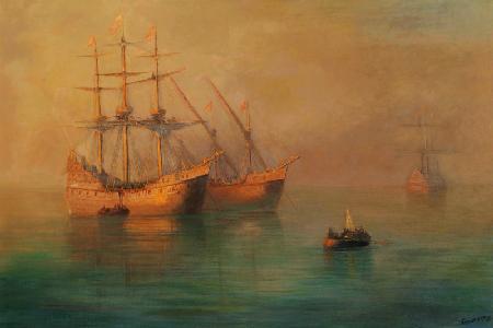 Ankunft der Flotte von Christoph Kolumbus 1880