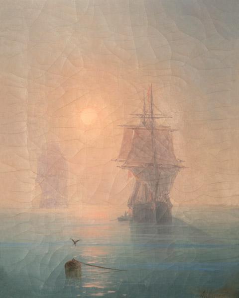 Korvette im Nebel 1886