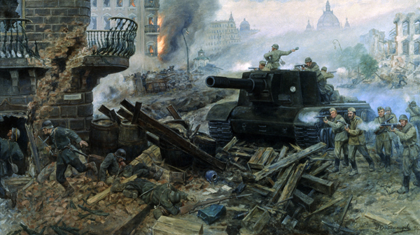 Straßenkampf der Artillerie in Berlin. 1945 von Iwan Wassiljewitsch Wladimirow