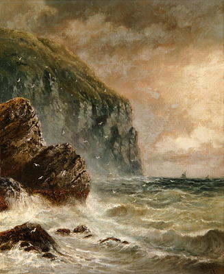 Seascape with Cliff, 1889 (oil on canvas) von J. H. Blunt