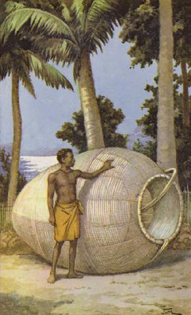 Neu-Guinea Mann mit Fischfalle