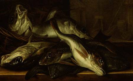 A Still Life of fish von Jacob Gillig