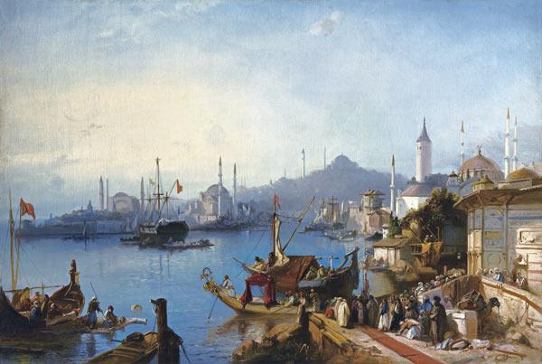 Die Ankunft des Sultans Abdülmecid an der Nusretiye Moschee 1842
