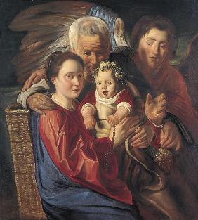 Die Heilige Familie mit einem Engel
