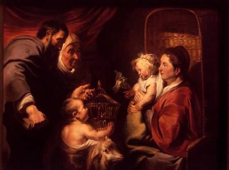 The Virgin and Child with SS Zacharias, Elizabeth and John the Baptist von Jacob Jordaens